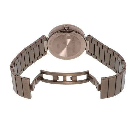 Gucci Interlocking G Quartz Brown Dial Brown Steel Strap Watch for Women - YA133317
