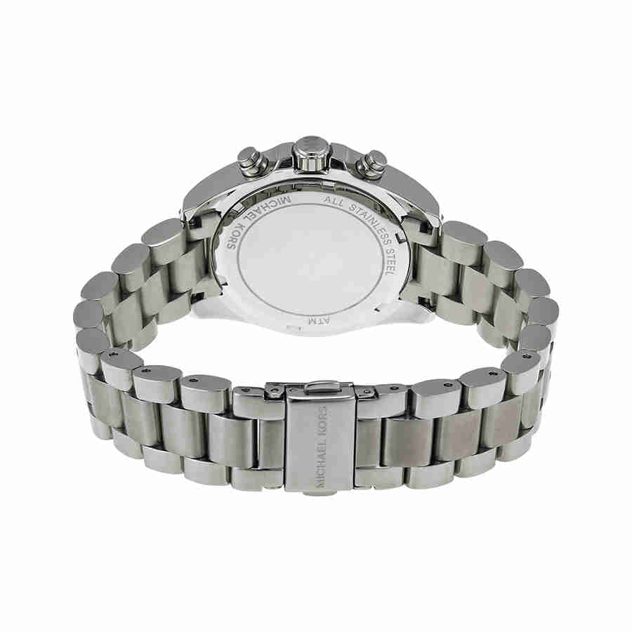 Michael Kors Bradshaw Chronograph Silver Dial Silver Steel Strap Watch for Women - MK6174