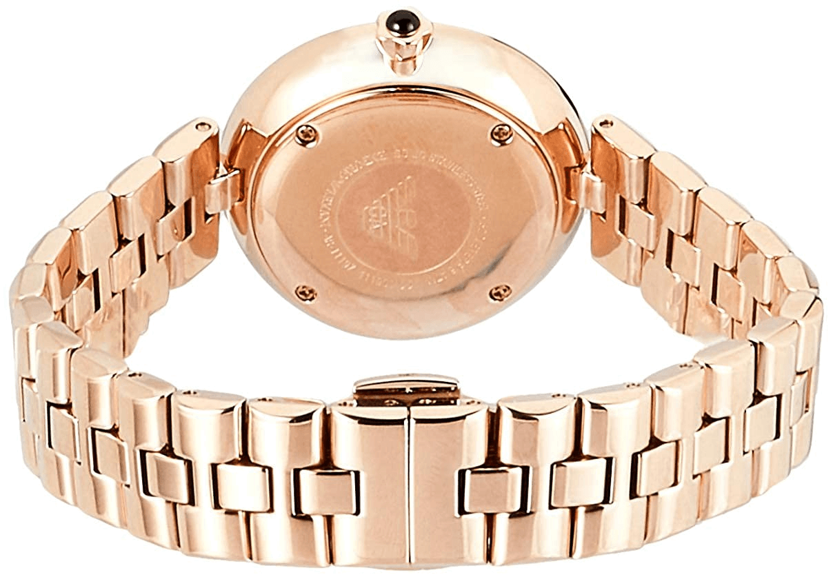 Emporio Armani Arianna Black Dial Rose Gold Stainless Steel Watch For Women - AR11197