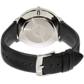 Emporio Armani Modern Slim Quartz Grey Dial Black Leather Strap Watch For Men - AR11162