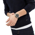 Emporio Armani Chronograph Grey Dial Two Tone Steel Strap Watch For Men - AR11391