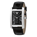 Emporio Armani Black Dial Black Leather Strap Watch For Men - AR0143