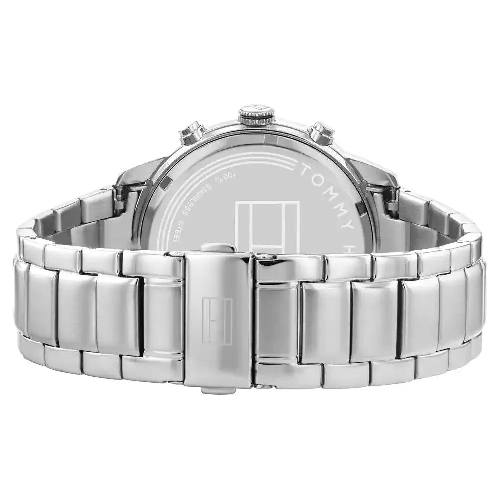 Tommy Hilfiger Jimmy Multifunction Black Dial Silver Steel Strap Watch For Men - 1791950