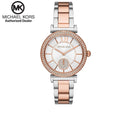 Michael Kors Abbey Three-Hand White Dial Two Tone Steel Strap Watch for Women - MK4616