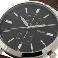 Fossil Townsman Chronograph Black Dial Brown Leather Strap Watch for Men - FS5280