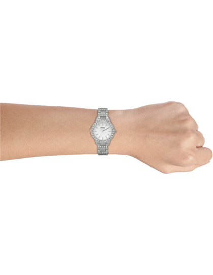 Fossil Jesse White Dial Silver Steel Strap Watch for Women - ES2362