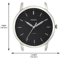 Fossil The Minimalist Three Hand Black Dial Black Leather Strap Watch for Men - FS5398