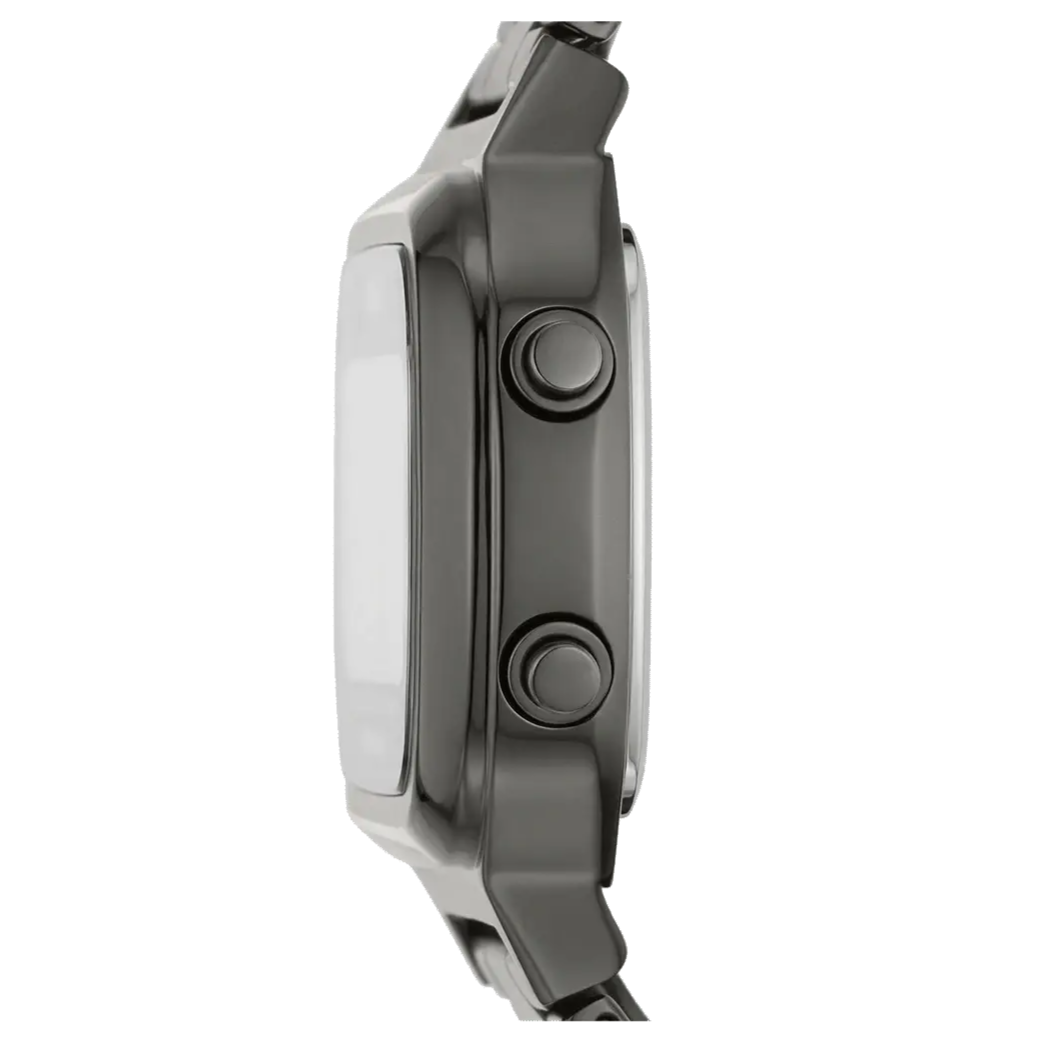 Fossil Retro Digital Black Dial Black Steel Strap Watch for Men - FS5846