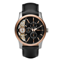 Fossil Twist Multi-Function Chronograph Black Dial Black Leather Strap Watch for Men - ME1099