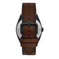 Fossil Everett Automatic Analog Black Dial Brown Leather Strap Watch for Men - ME3207