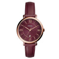 Fossil Jacqueline Burgundy Dial Burgundy Leather Strap Watch for Women - ES4099