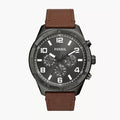 Fossil Brox Multifunction Grey Dial Brown Leather Strap Watch for Men - BQ2800