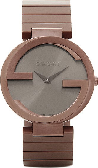 Gucci Interlocking G Quartz Brown Dial Brown Steel Strap Watch for Women - YA133317
