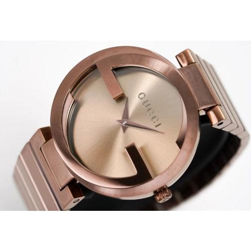 Gucci Interlocking G Quartz Brown Dial Brown Steel Strap Watch for Women - YA133317