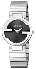 Gucci Interlocking G Quartz Black Dial Black Steel Strap Watch For Women - YA133502