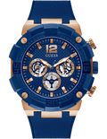 Guess Navigator Chronograph Blue Dial Blue Rubber Strap Watch for Men - GW0264G4