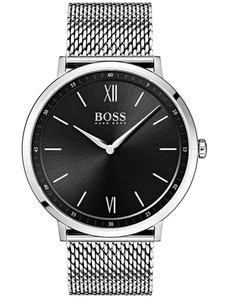 Hugo Boss Jackson Quartz Black Dial Silver Mesh Bracelet Watch For Men - 1513514