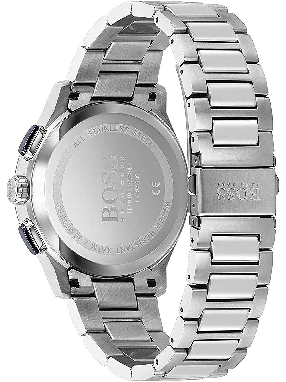 Hugo Boss Peak Chronograph Blue Dial Silver Steel Strap Watch for Men - 1513763