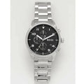 Hugo Boss View Chronograph Black Dial Silver Steel Strap Watch For Men - 1514008