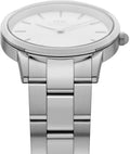 Daniel Wellington Iconic Link White Dial Silver Steel Strap Watch For Women - DW00100205