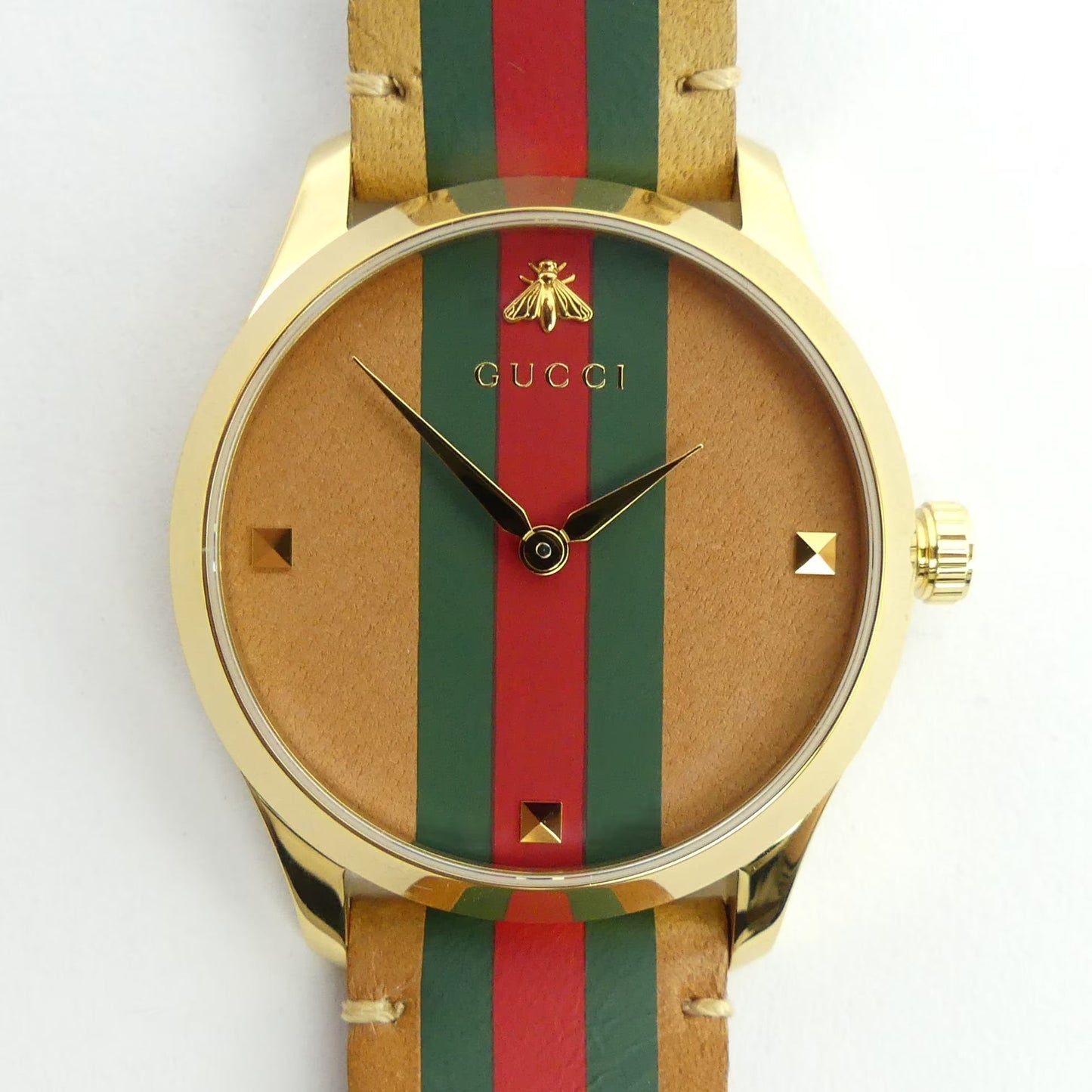 Gucci G Timeless Quartz Brown Dial Brown Leather Strap Unisex Watch - YA1264077