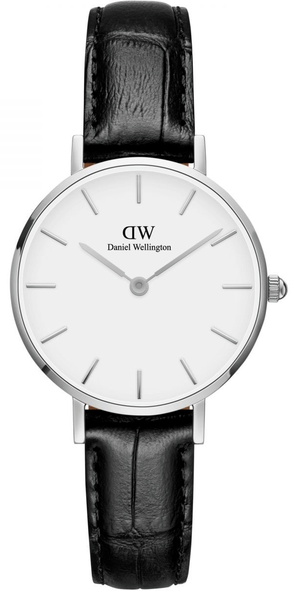 Daniel Wellington Classic Petite Reading White Dial Black Leather Strap Watch For Women - DW00100241