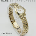 Marc Jacobs Amy Dinky White Dial Gold Steel Strap Watch for Women - MBM3226