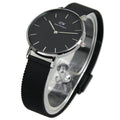 Daniel Wellington Petite Ashfield Black Dial Black Mesh Strap Watch For Women - DW00100202