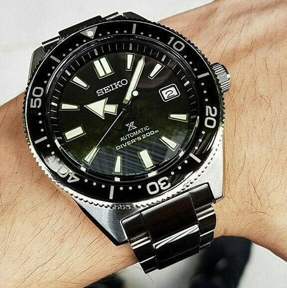 Seiko Prospex Automatic Diver Black Dial Silver Steel Strap Watch For Men - SPB051J1