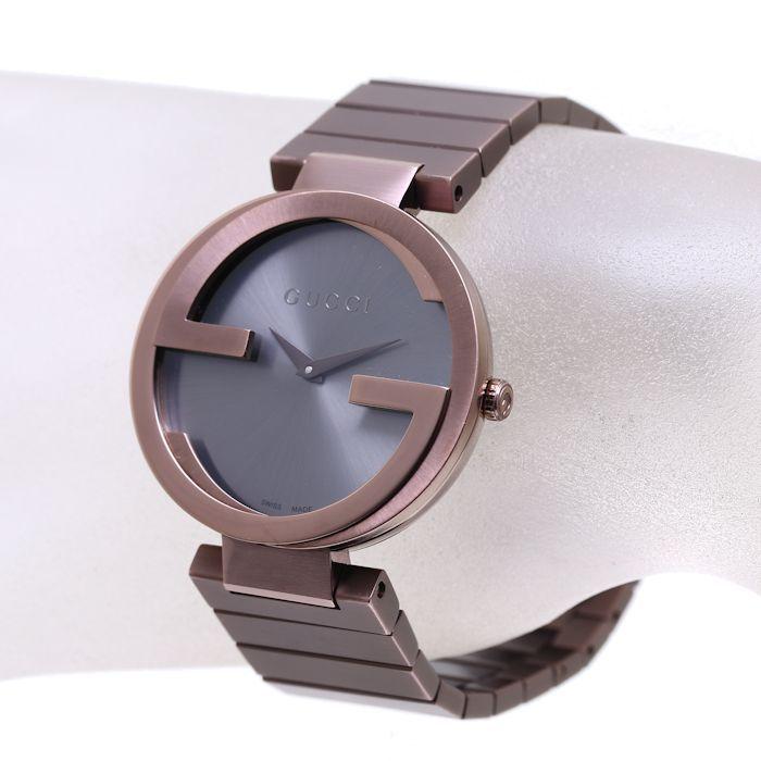 Gucci Interlocking G Quartz Brown Dial Brown Steel Strap Watch for Women - YA133317
