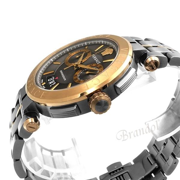 Versace Aion Chronograph Black Dial Grey Steel Strap Watch for Men - VBR050017
