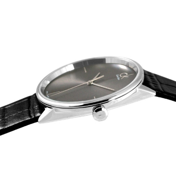Calvin Klein Accent Black Dial Black Leather Strap Watch for Women - K2Y2Y1C3