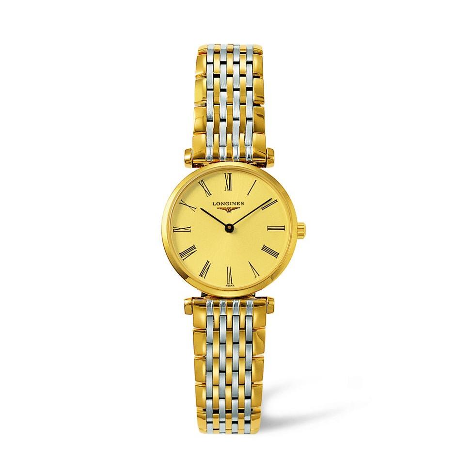 Longines La Grande Classique de Longines Gold Dial Two Tone Steel Strap Watch for Women - L4.209.2.31.7