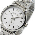 Marc Jacobs Baker White Dial Silver Steel Strap Watch for Women - MBM3246