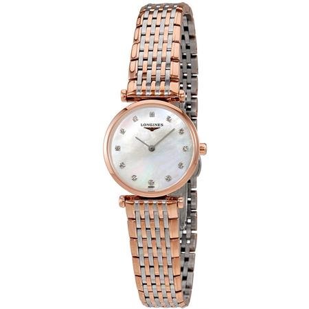 Longines La Grande Classique De Longines Diamonds Mother of Pearl Dial Two Tone Mesh Bracelet Watch for Women - L4.209.1.97.7