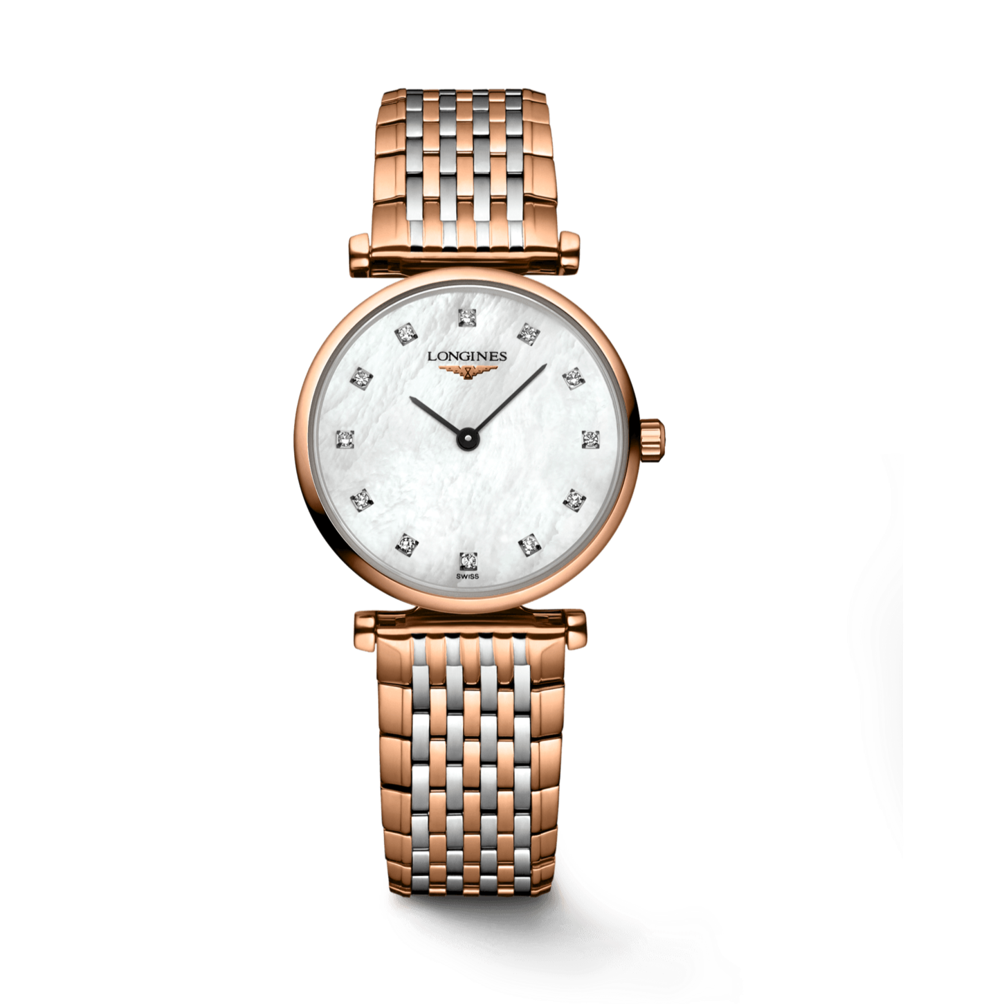 Longines La Grande Classique De Longines Diamonds Mother of Pearl Dial Two Tone Mesh Bracelet Watch for Women - L4.209.1.97.7