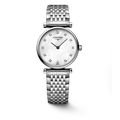 Longines La Grande Classique Diamonds White Dial Silver Steel Strap Watch for Women - L4.209.4.87.6