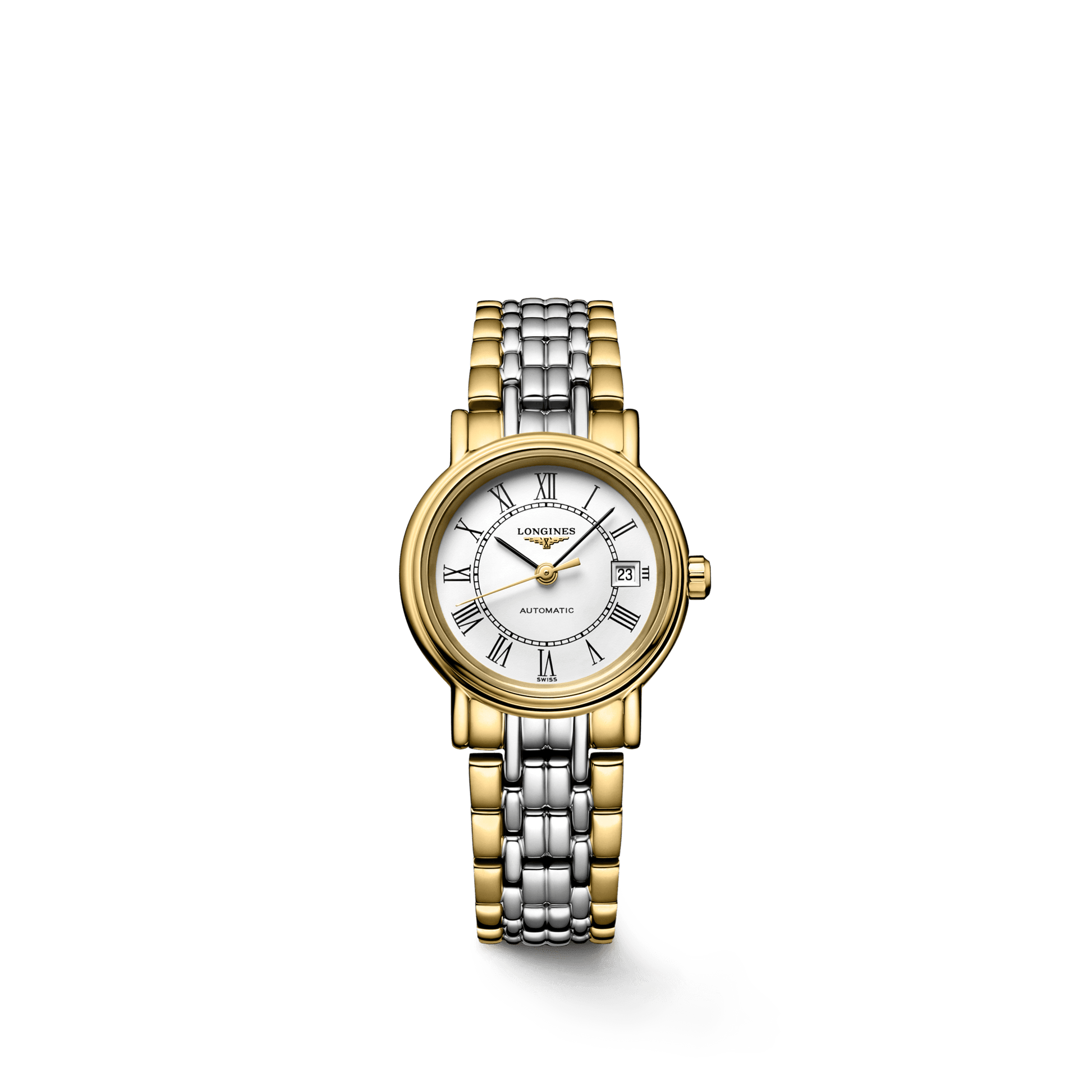 Longines Presence 25.5mm Automatic White Dial Two Tone Steel Strap Watch for Women - L4.321.2.11.7
