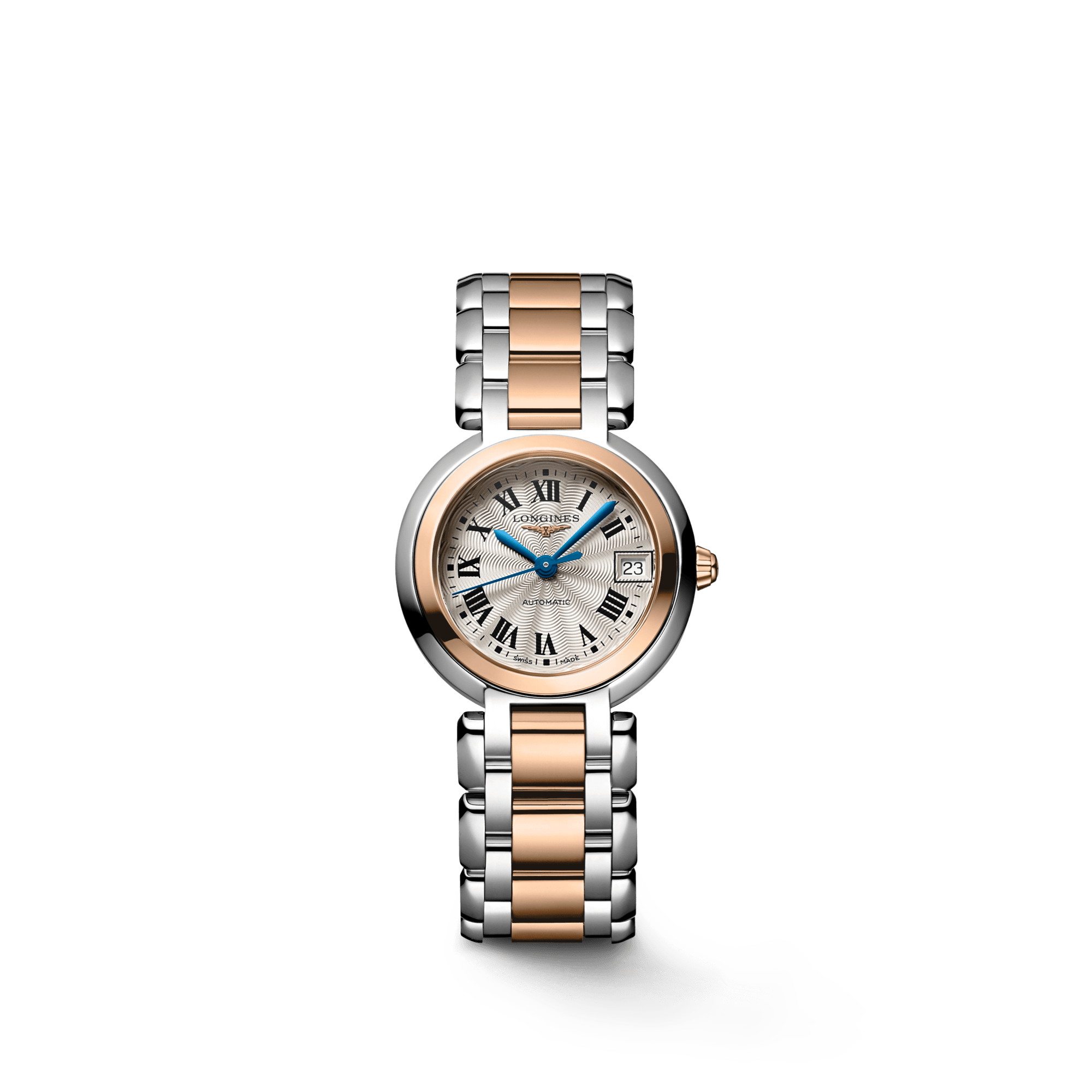 Longines PrimaLuna Automatic 26.5mm Silver Dial Two Tone Steel Strap Watch for Women - L8.111.5.78.6