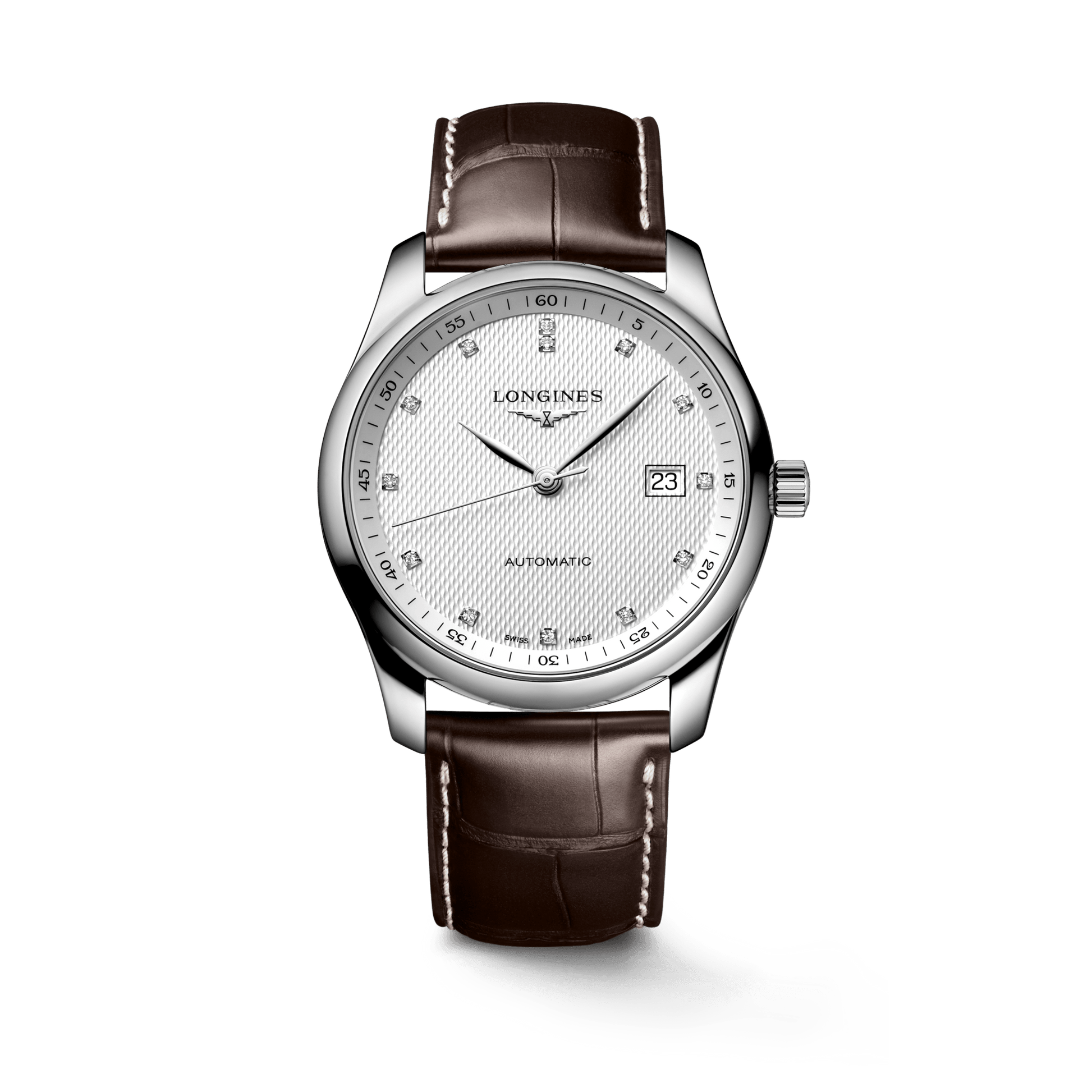 Longines Master Collection Automatic 40mm White Dial Brown Leather Strap Watch for Men - L2.793.4.77.3