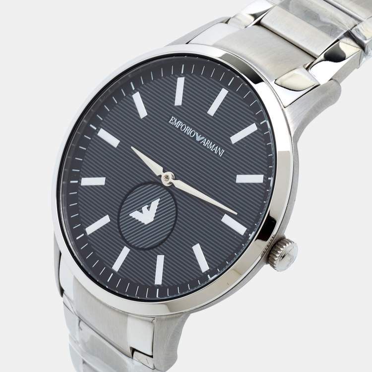 Emporio Armani Renato Quartz Black Dial Silver Steel Strap Watch For Men - AR11118