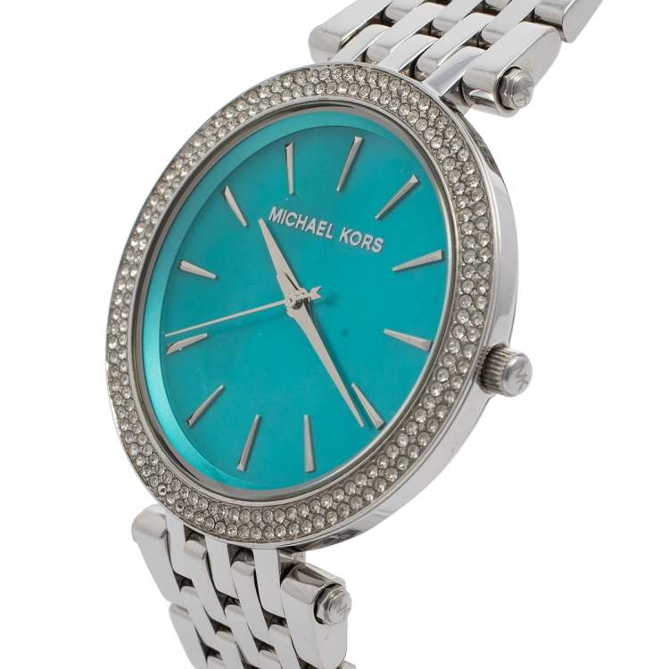 Michael Kors Darci Mother of Pearl Blue Dial Silver Steel Strap Watch for Women - MK3515
