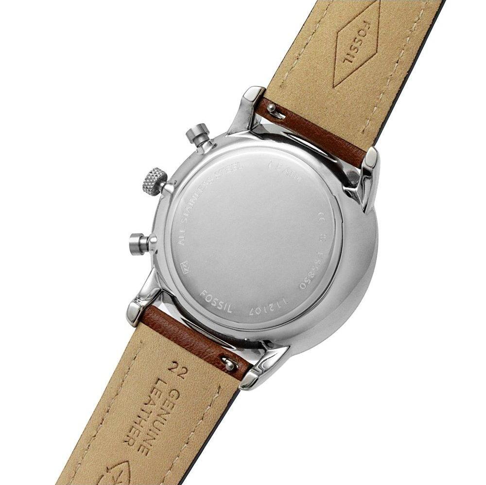 Fossil The Commuter Twist Black Dial Brown Leather Strap Watch for Men - ME1165