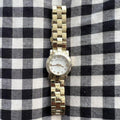 Marc Jacobs Amy Dinky White Dial Gold Steel Strap Watch for Women - MBM3226