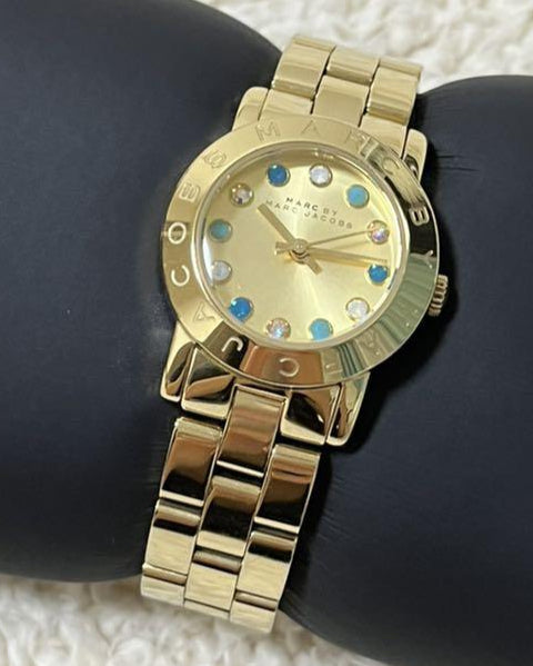 Marc Jacobs Amy Dexter Gold Dial Gold Steel Strap Watch for Women - MBM3218