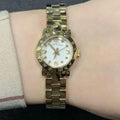 Marc Jacobs Amy Dinky White Dial Gold Steel Strap Watch for Women - MBM3226