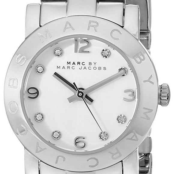 Marc Jacobs Mini Amy White Dial Silver Steel Strap Watch for Women - MBM3055