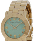 Marc Jacobs Amy Blue Dial Gold Steel Strap Watch for Women - MBM3301
