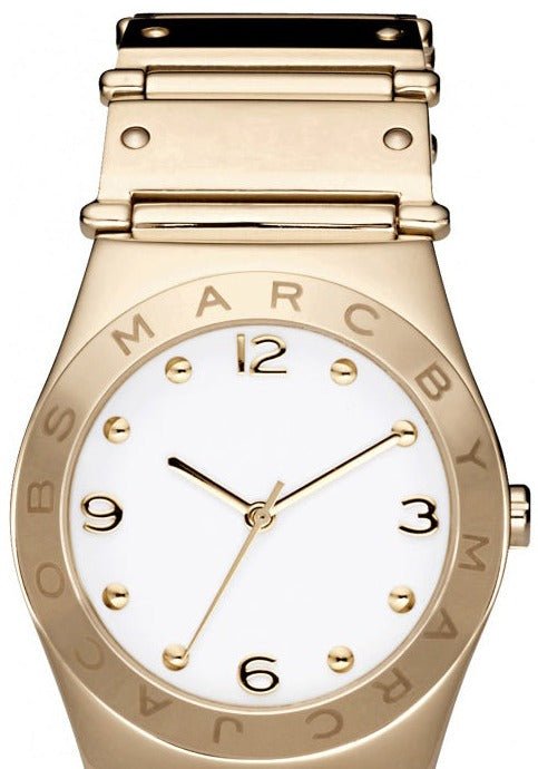 Marc Jacobs Amy White Dial Gold Steel Strap Watch for Women - MBM8519