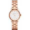 Marc Jacobs Baker White Dial Rose Gold Steel Strap Watch for Women - MBM3248